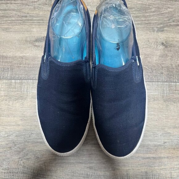 Toms Baja Navy Heritage Canvas Slip On Sneakers Men's Size 9.5 - Picture 2 of 7